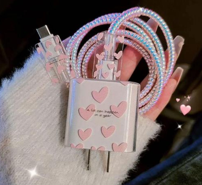 KASE KLOSED X IVORY GROVE| “hearts”charger kase for type c to iPhone adapter