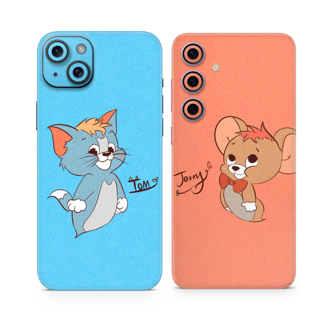 Tom and Jerry Couple Mobile Skins + Clear Kases (any phone)