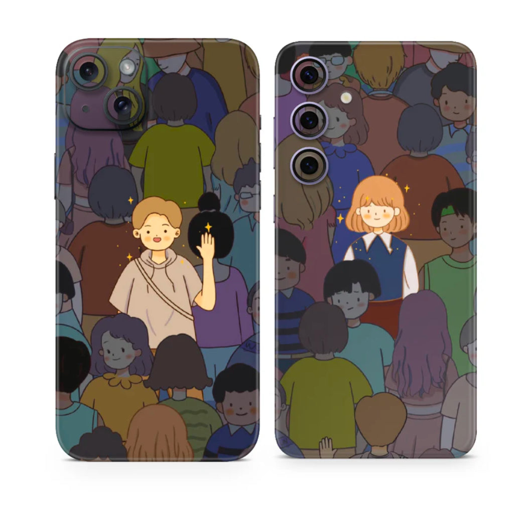 Couple mobile skins + Clear Kases (any phone)