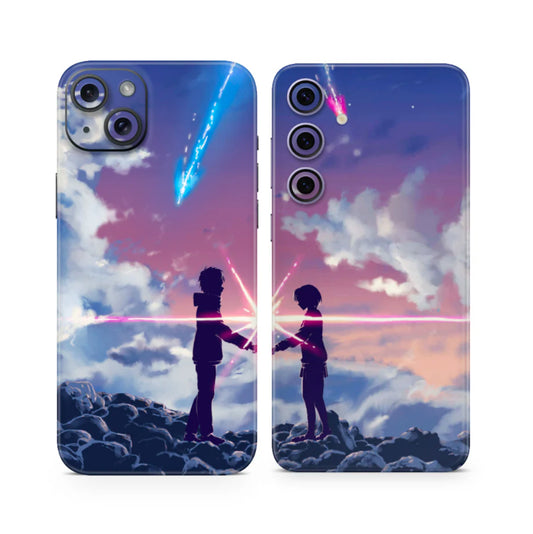 Kimi No Na Wa(your name) Couple Mobile Skins + Clear Kases (any phone)