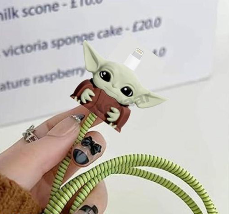 KASE KLOSED X IVORY GROVE|”baby yoda” charger kases for type c to iPhone charger